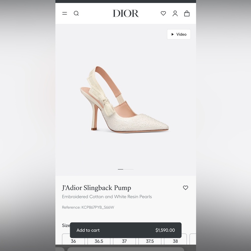 Dior J'Adior Slingback Pump in White